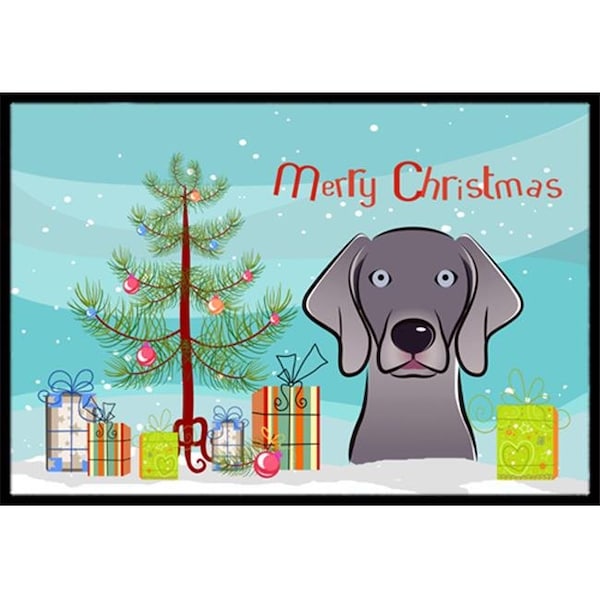 Carolines Treasures Carolines Treasures BB1603JMAT Christmas Tree & Weimaraner Indoor or Outdoor Mat; 24 x 36 BB1603JMAT - main